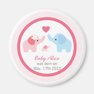 Elefantföräldrar och baby shower magnet