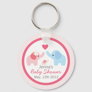 Elefantföräldrar och baby shower nyckelring