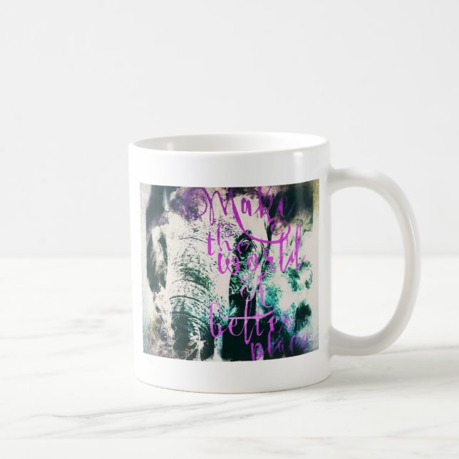 Elefantförvandla världen till ett bättre Ställe Kaffemugg (Höger)