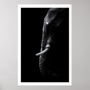 Elefantfotografi Minimalistisk Safari-konst Poster