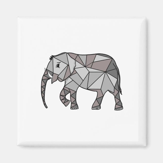 elefantgeometri, biskop grått magnet (Framsidan)