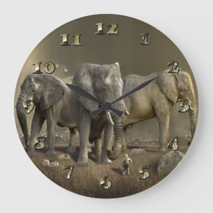 Elefantjägare på Safari Stor Klocka