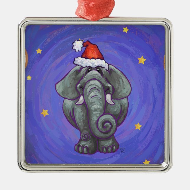 Elefantjul jul julgransprydnad metall (Framsidan)