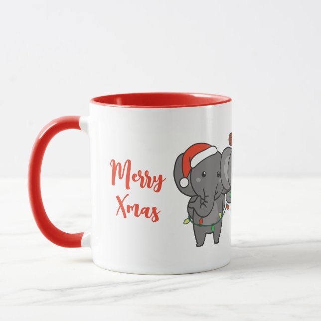 Elefantjul Juldjur Cute Wrapping Mugg (Vänster)