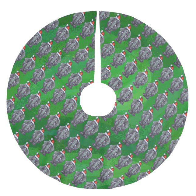 Elefantjul Julgransmatta Borstad Polyester (Framsidan)