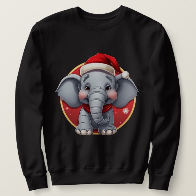 Elefantjul Lång Ärmad Tröja (Design framsida)