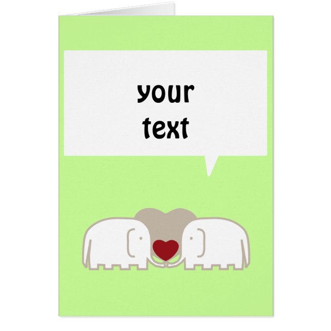 elefantkärlek hälsningskort (Framsidan)
