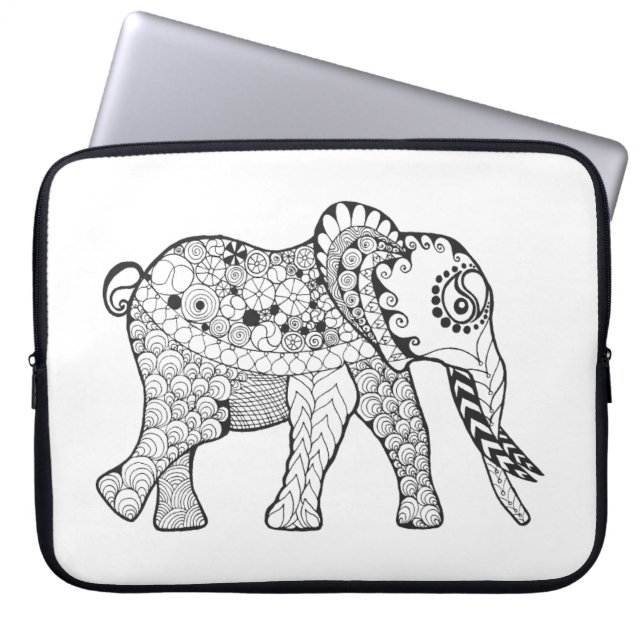 Elefantklotter Laptop Sleeve (Framsidan)