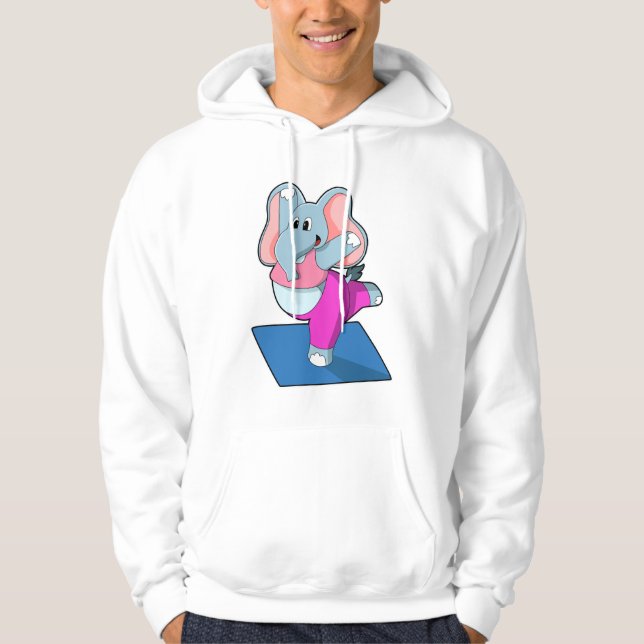 Elefantkurser i Yoga Stretching övningar i ständig Hoodie (Framsida)
