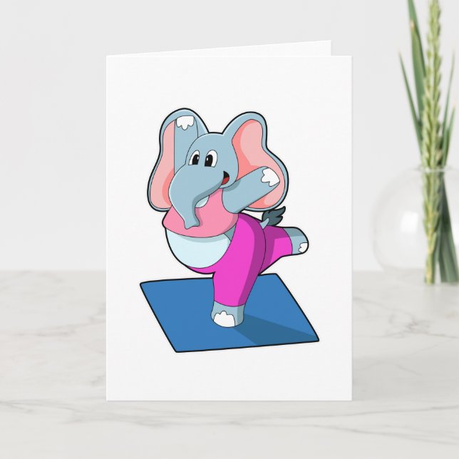 Elefantkurser i Yoga Stretching övningar i ständig Kort (Framsida)