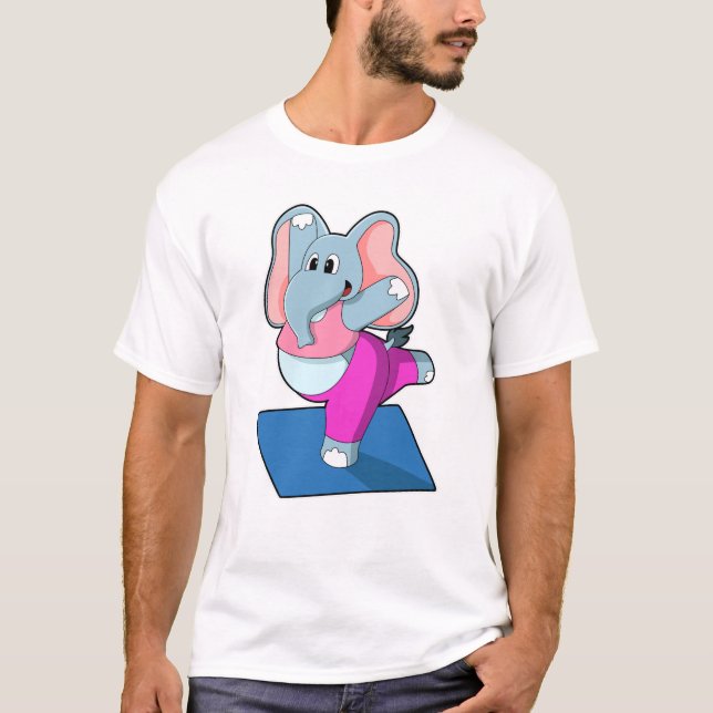 Elefantkurser i Yoga Stretching övningar i ständig T Shirt (Framsida)