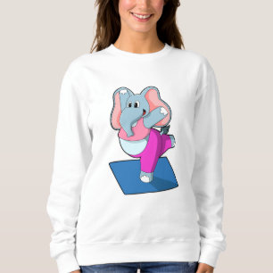 Elefantkurser i Yoga Stretching övningar i ständig T Shirt
