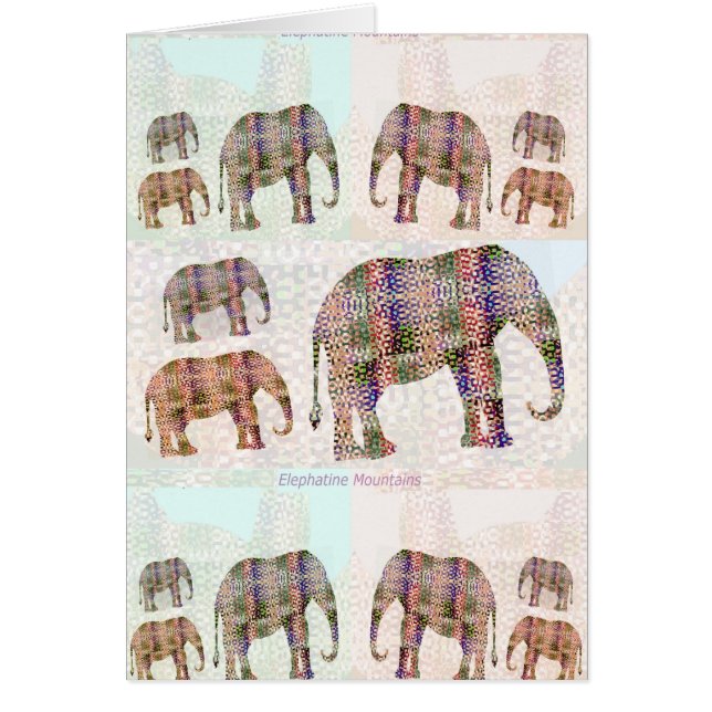 Elefantlikt berg hälsningskort (Framsidan)