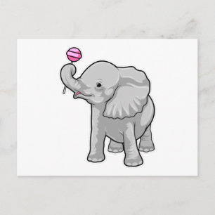 Elefantlollipop Vykort