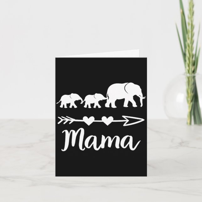 Elefantmamma 2 bebisar ungar mamma till två söt mo kort (Framsida)