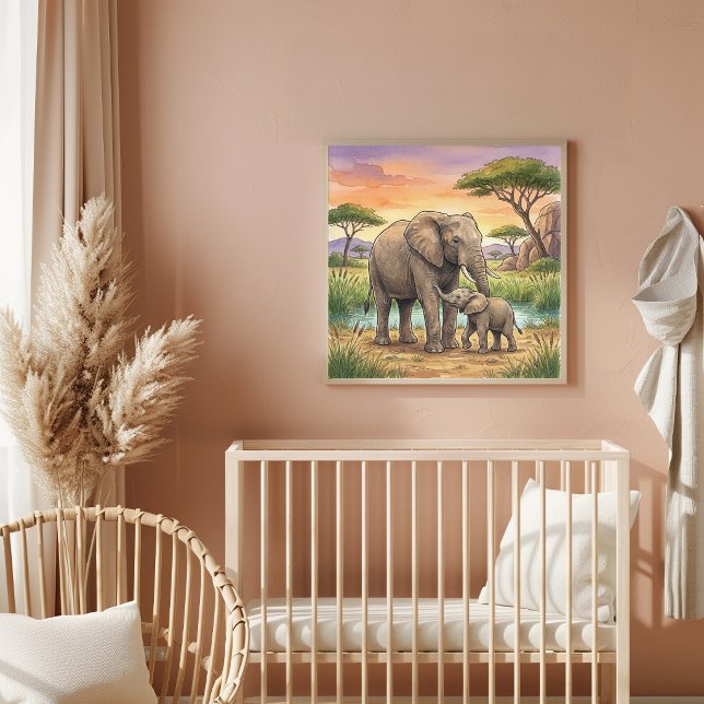 Elefantmamma och Kalv Nurserieskola Poster (Skapare uppladdad)