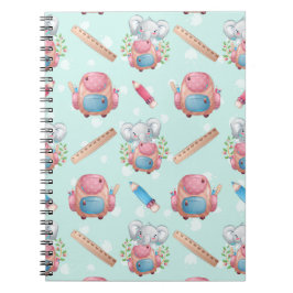 Elefantmönster för tillbaka till skolan anteckningsbok