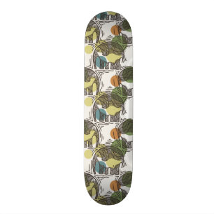 Elefantmönster Mini Skateboard Bräda 18,5 Cm
