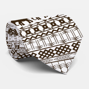 Elefantmotiv, afrikanska designvågrätrandar slips