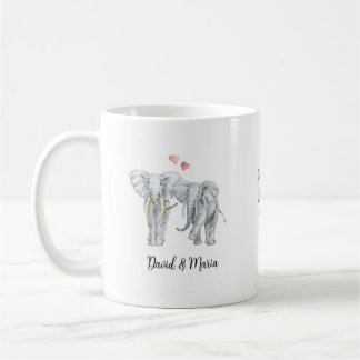 Elefantpar i kärlek kaffemugg