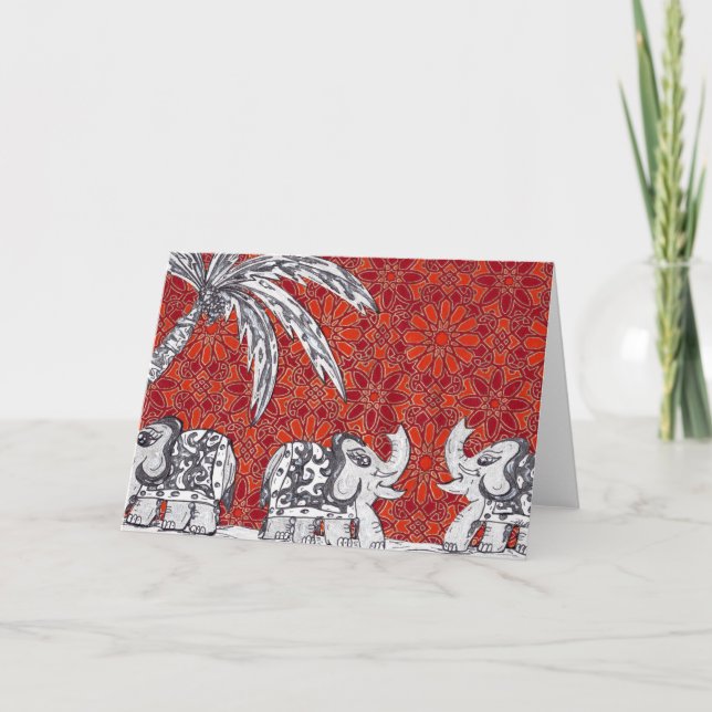 Elefantparad 3 kort (Framsida)