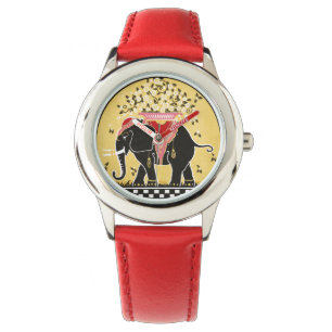 Elefantparad i gult armbandsur