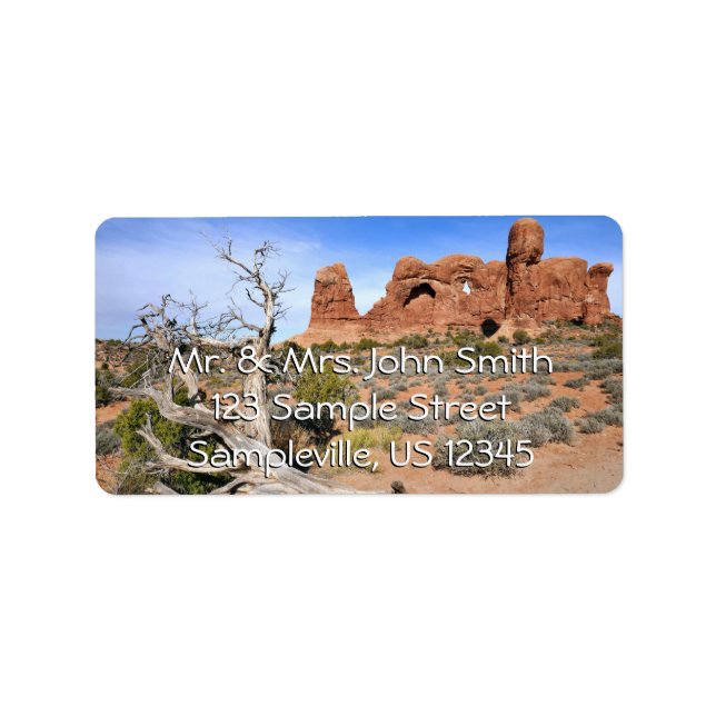 Elefantparad vid Arches National Park Adressetikett (Framsidan)