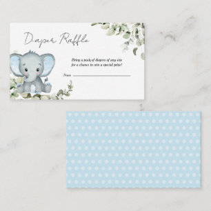 Elefantpojke Baby Shower Blöja Lotteri Tilläggskort