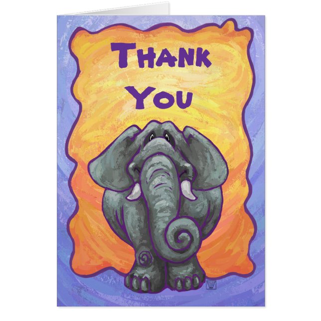 Elefantpresenter och tillbehör hälsningskort (Framsidan)