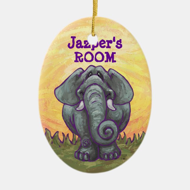 Elefantpresenter och tillbehör julgransprydnad keramik (Framsidan)