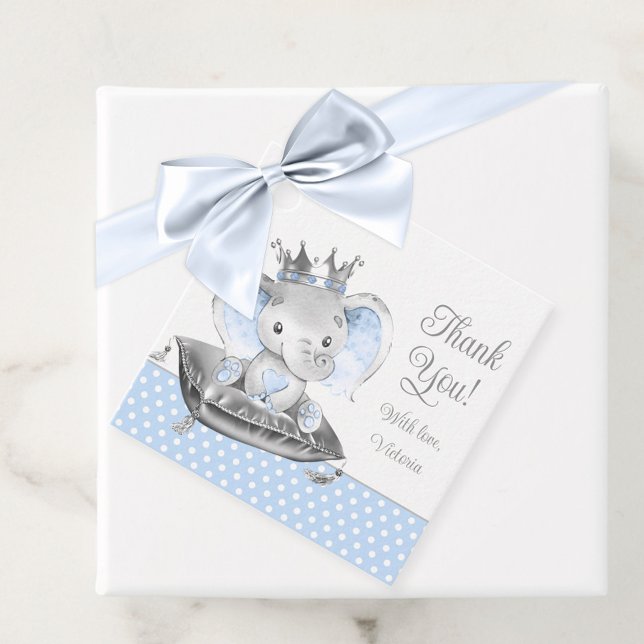 Elefantprins Baby Shower Gåvor Etiketter (Skapare uppladdad)