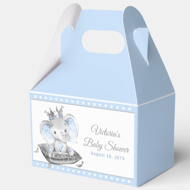 Elefantprins Baby Shower Presentaskar (Personalize with your text.)