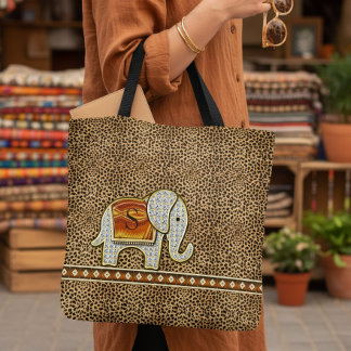 Elefantpromenad Monogram Cheetah ID390 Tygkasse