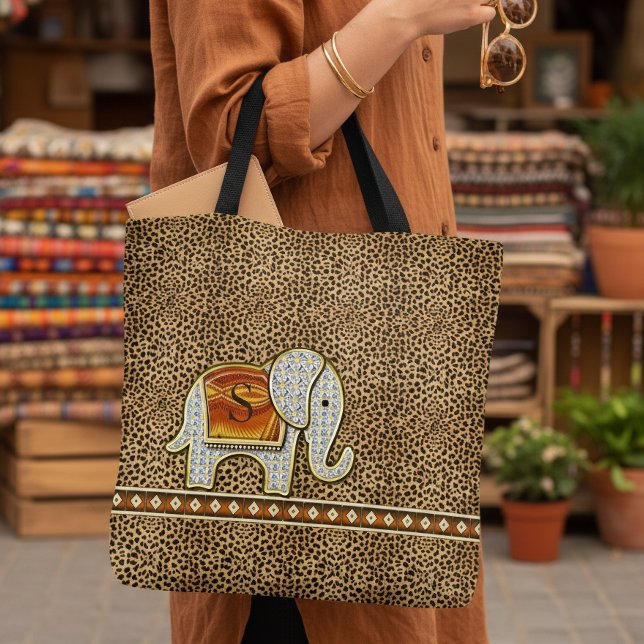 Elefantpromenad Monogram Cheetah ID390 Tygkasse (Skapare uppladdad)