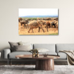 Elefantpromenad vid hjordduk med ramverk canvastryck<br><div class="desc">African Wildlife Photography from Pathblazer Studios on this product är en påminnelse om perfekten för alla som hade besök i Afrikan för att se Afrikas vilt och alla dess underverk. Vi har en rad originalfoton och anpassningsbar som har skapats för dig, så låt dig se dig omkring i vårt sortiment...</div>
