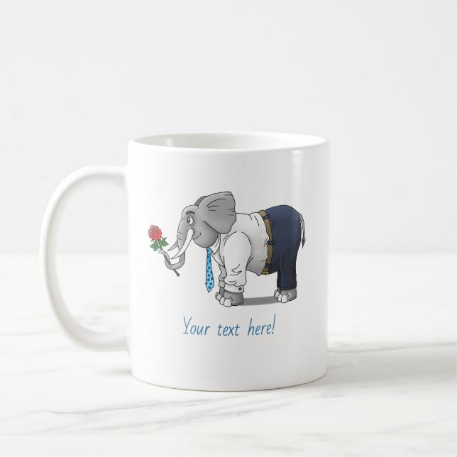 Elefants Alla hjärtans dag Kaffemugg (Vänster)
