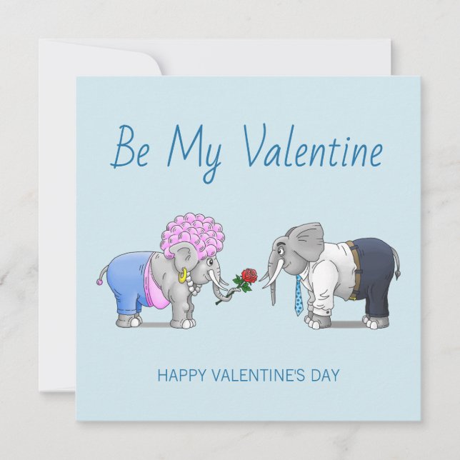 Elefants är min Valentine Julkort (Framsida)