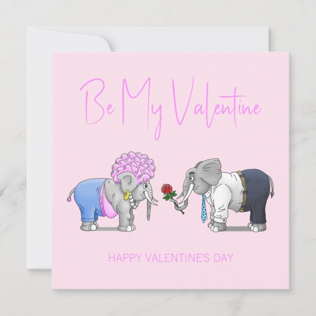 Elefants är min Valentine Julkort (Framsida)