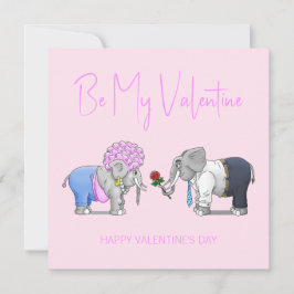 Elefants är min Valentine Julkort