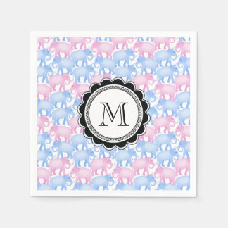 Elefants Baby Shower eller Gender Reveal Pappersservett