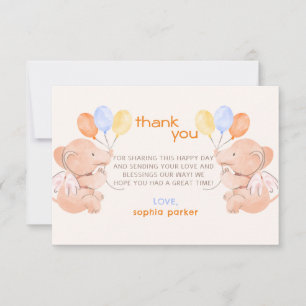 Elefants Baby Shower Tack Kort