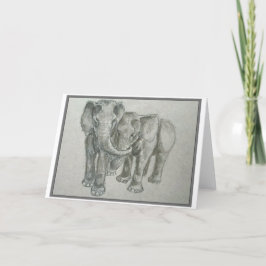 Elefants Blank Greeting Card Kort
