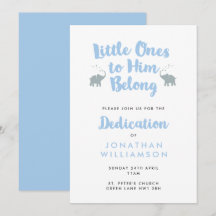 Elefants Christian Dedication bjudande in | Blå