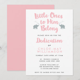 Elefants Christian Dedication bjudande in ROSA Inbjudningar