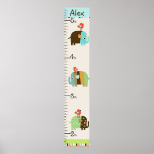 Elefants Growth Chart-Behålla vid 8 x 44! Poster