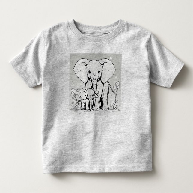 Elefants mor och baby Design T-Shir T Shirt (Framsida)
