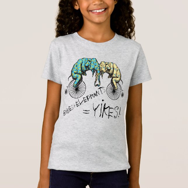 Elefants Plus Bikes Lika YIKES! T-shirt (Framsida)