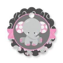 Elefants-Rosa och Grått-favorittaggar för babyskor
