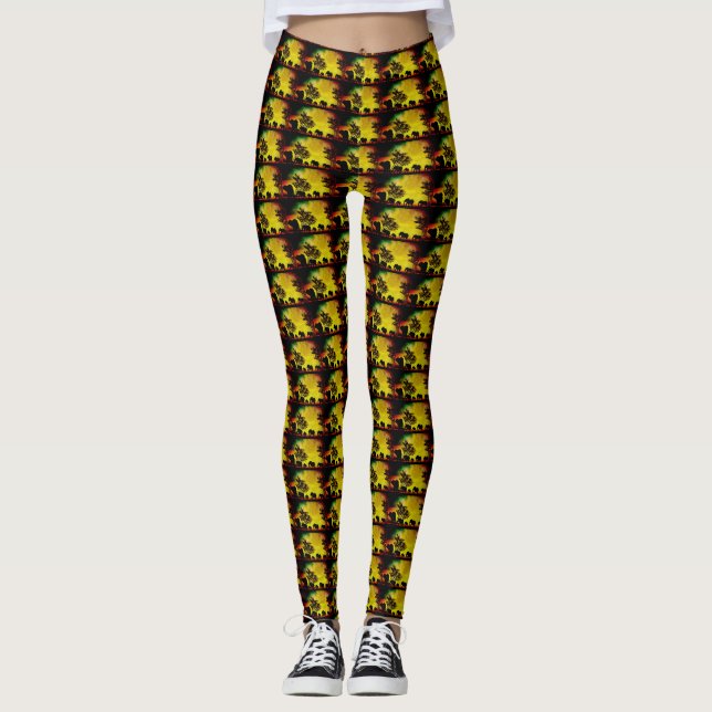 Elefants Sunset Women's Leggings (Framsida)