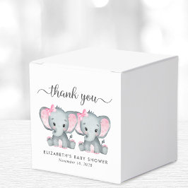 Elefants Twin Girls Baby Shower Tack Presentaskar